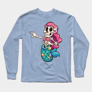 Skeleton mermaid Long Sleeve T-Shirt